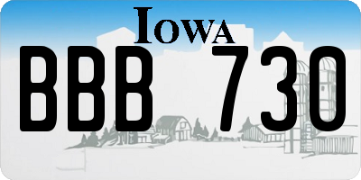 IA license plate BBB730
