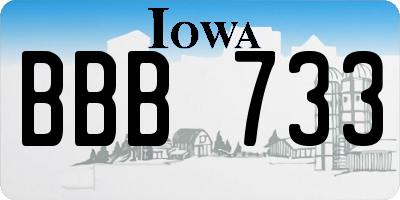 IA license plate BBB733