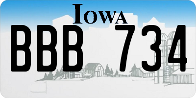 IA license plate BBB734
