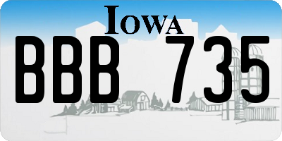 IA license plate BBB735