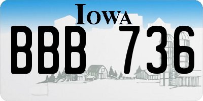 IA license plate BBB736