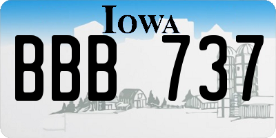 IA license plate BBB737