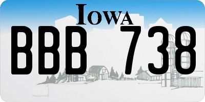 IA license plate BBB738