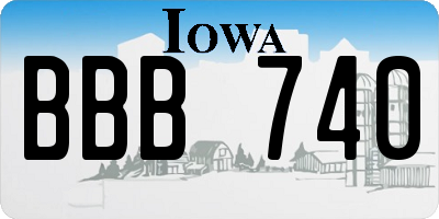 IA license plate BBB740