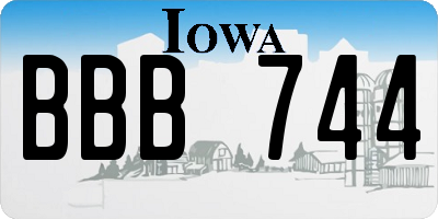 IA license plate BBB744