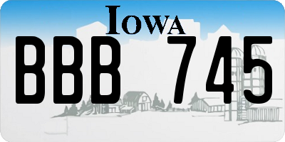 IA license plate BBB745