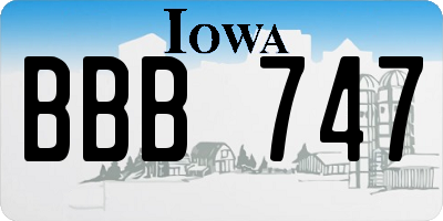 IA license plate BBB747