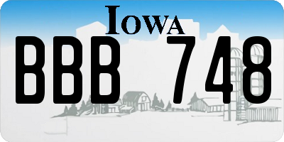 IA license plate BBB748