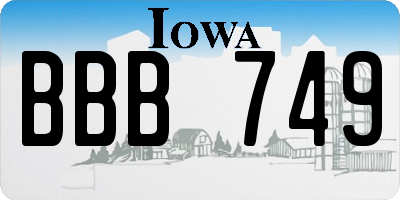 IA license plate BBB749