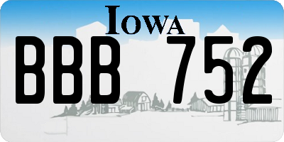 IA license plate BBB752