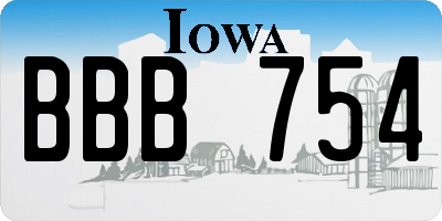 IA license plate BBB754