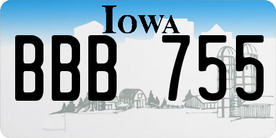 IA license plate BBB755