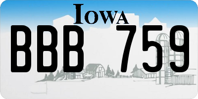 IA license plate BBB759