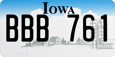 IA license plate BBB761