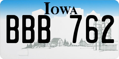IA license plate BBB762