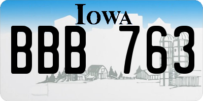 IA license plate BBB763