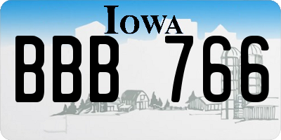 IA license plate BBB766