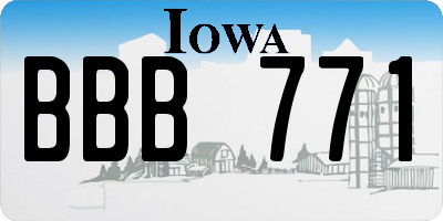IA license plate BBB771