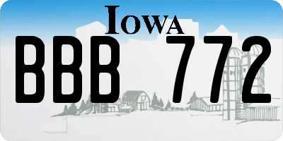IA license plate BBB772