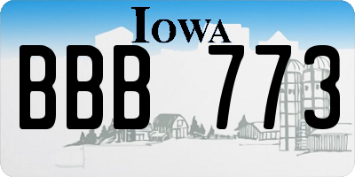 IA license plate BBB773