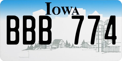 IA license plate BBB774