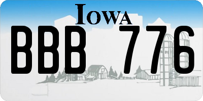IA license plate BBB776