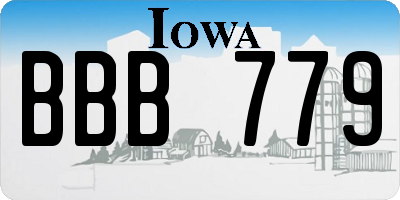 IA license plate BBB779
