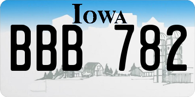 IA license plate BBB782