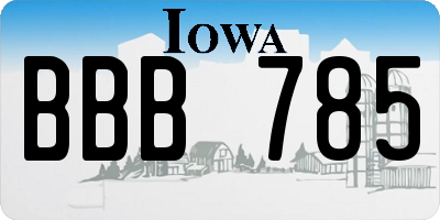 IA license plate BBB785