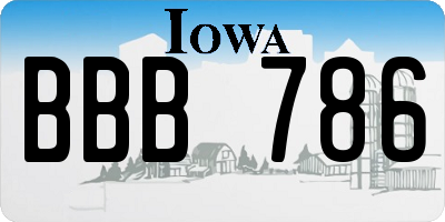 IA license plate BBB786
