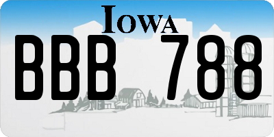 IA license plate BBB788