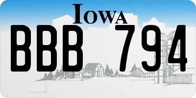 IA license plate BBB794