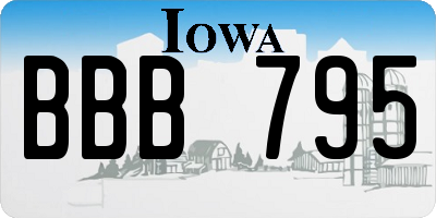 IA license plate BBB795