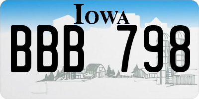 IA license plate BBB798