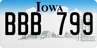 IA license plate BBB799