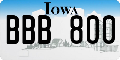 IA license plate BBB800