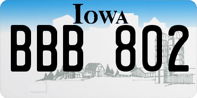 IA license plate BBB802
