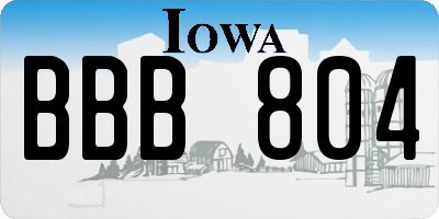 IA license plate BBB804