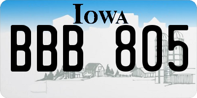 IA license plate BBB805