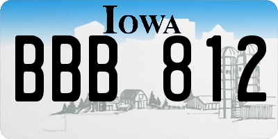 IA license plate BBB812