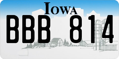 IA license plate BBB814