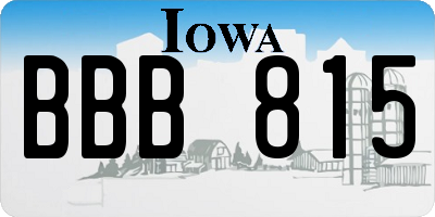 IA license plate BBB815