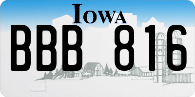 IA license plate BBB816