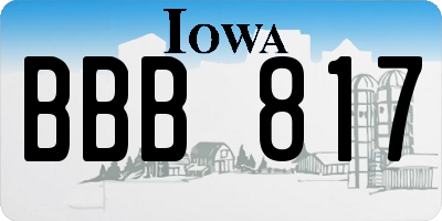 IA license plate BBB817