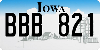 IA license plate BBB821