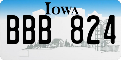 IA license plate BBB824
