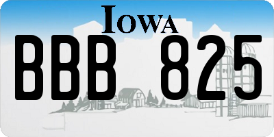 IA license plate BBB825