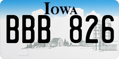 IA license plate BBB826