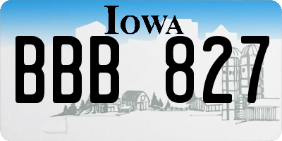 IA license plate BBB827