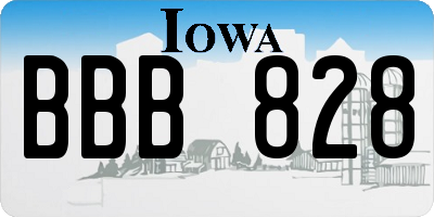 IA license plate BBB828